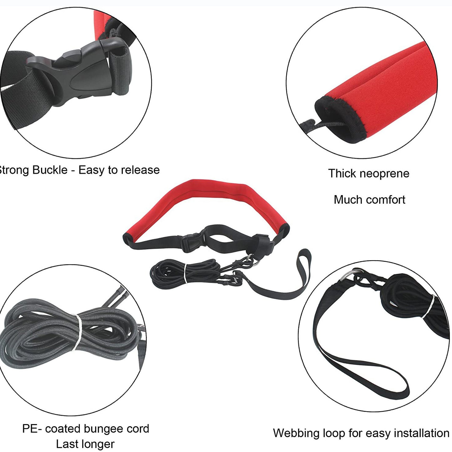 Cross-Border Swimming Resistance Strength Training Equipment Elastic Rope Swimming Training Belt Set Swimming Equipment