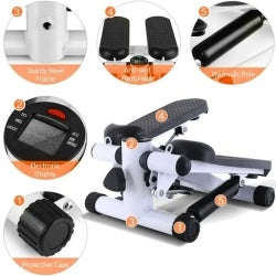 Mini Steppers For Exercise With Resistance Bands And LCD Monitor Without Battery