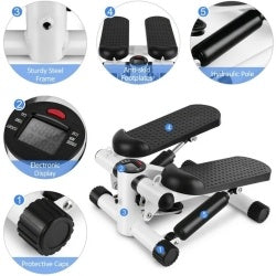 Mini Steppers For Exercise With Resistance Bands And LCD Monitor Without Battery
